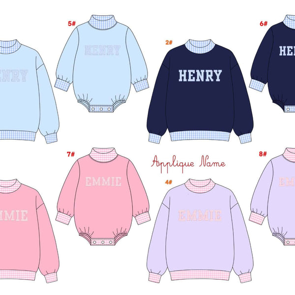 PO31 2026: Appliqué Mock Neck Name Sweaters (ETA Nov)