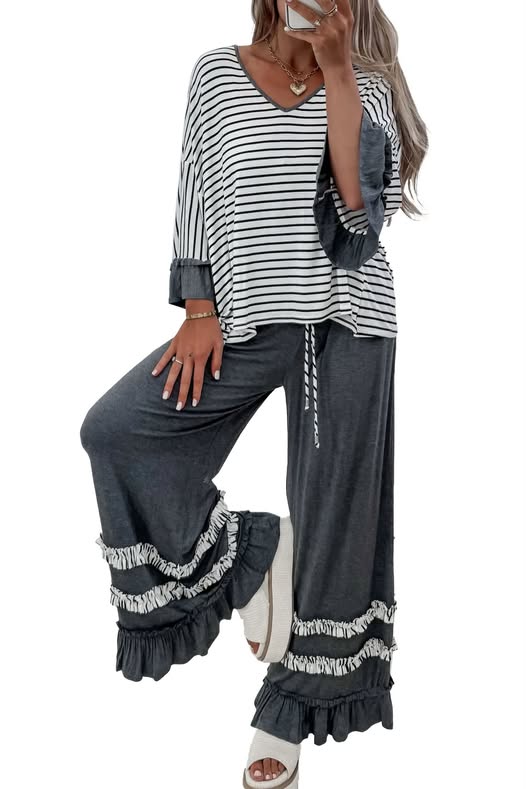 PO31 2026: Weekend Womens PO: Ruffle Striped Set (ETA SEPT)