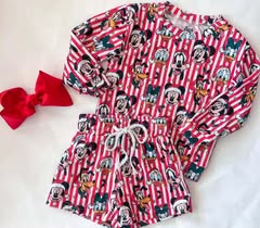 Waffle Knit Set Red Stripe Festive (RTS)