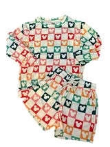 Waffle Knit Set Rainbow Checkered (RTS)