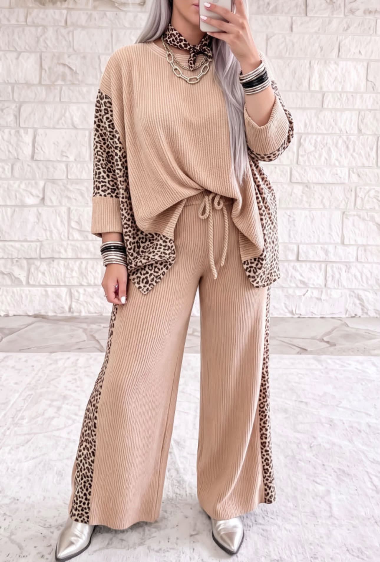 PO32 2026: Weekend Womens PO: Ribbed Leopard 2pc Set (ETA OCT)