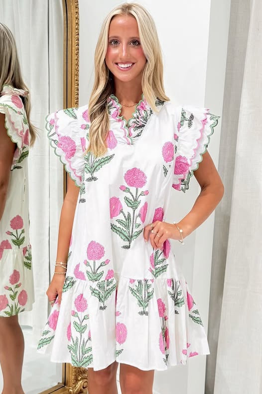 PO32 2026: Weekend Womens PO: Floral Print Scalloped Dress (ETA SEPT)