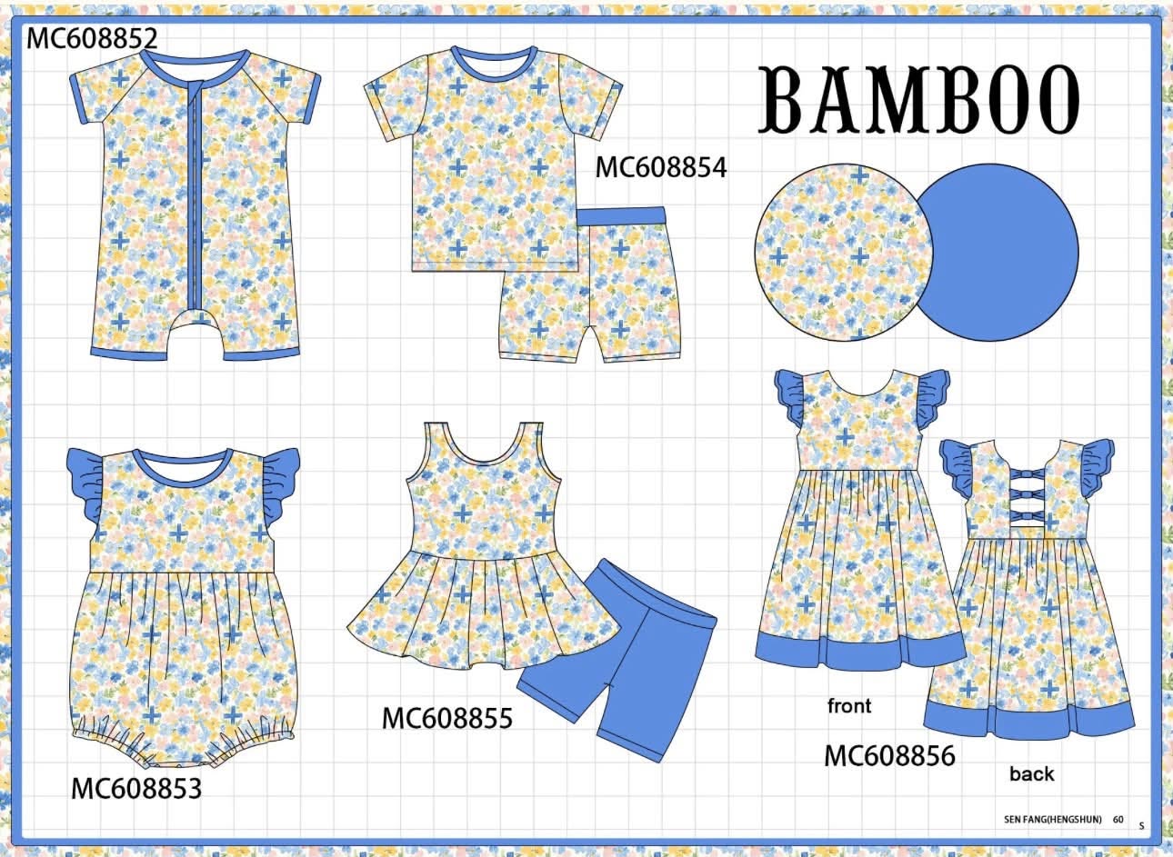 PO34 2026: Blue Cross Floral Bamboo (ETA Feb)