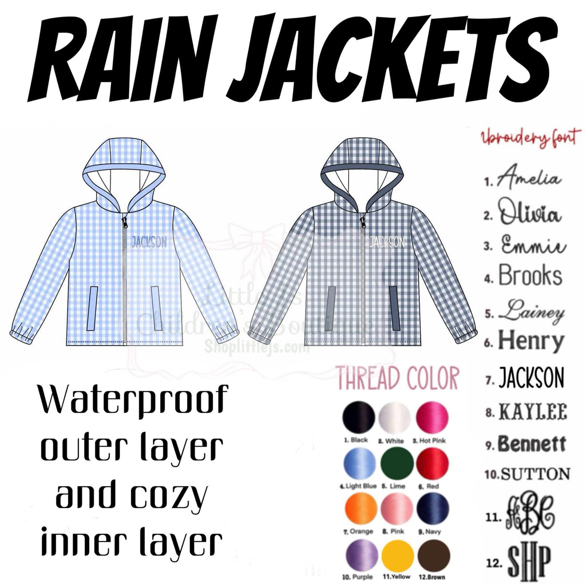 Boys Rain Jacket Preorder (ETA September)