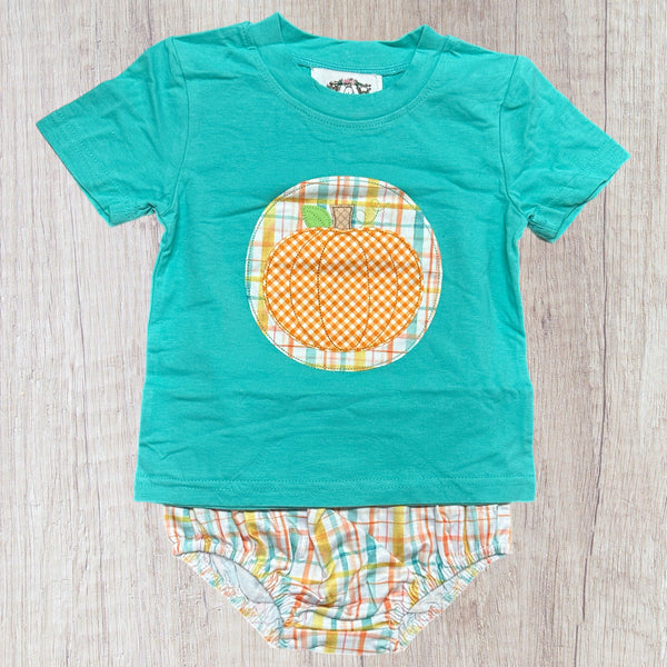 Plaid Pumpkin - Boy Diaper Set (RTS)