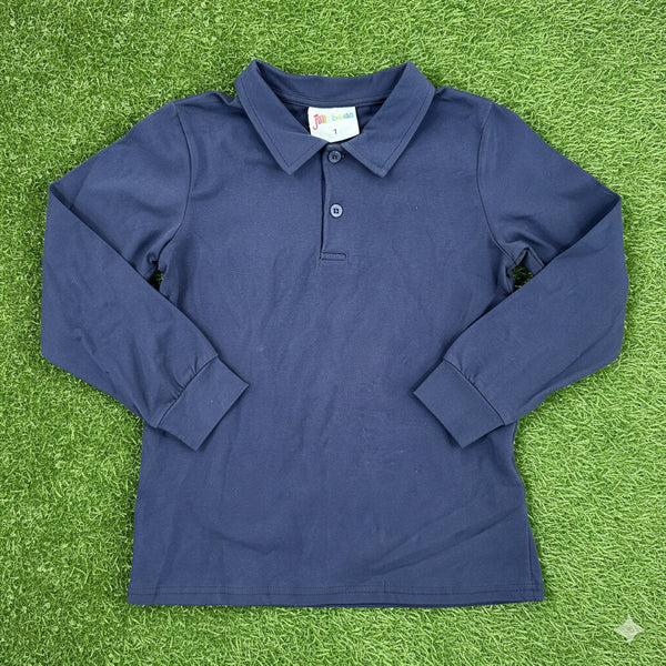 Navy Long Sleeve Polo (RTS)