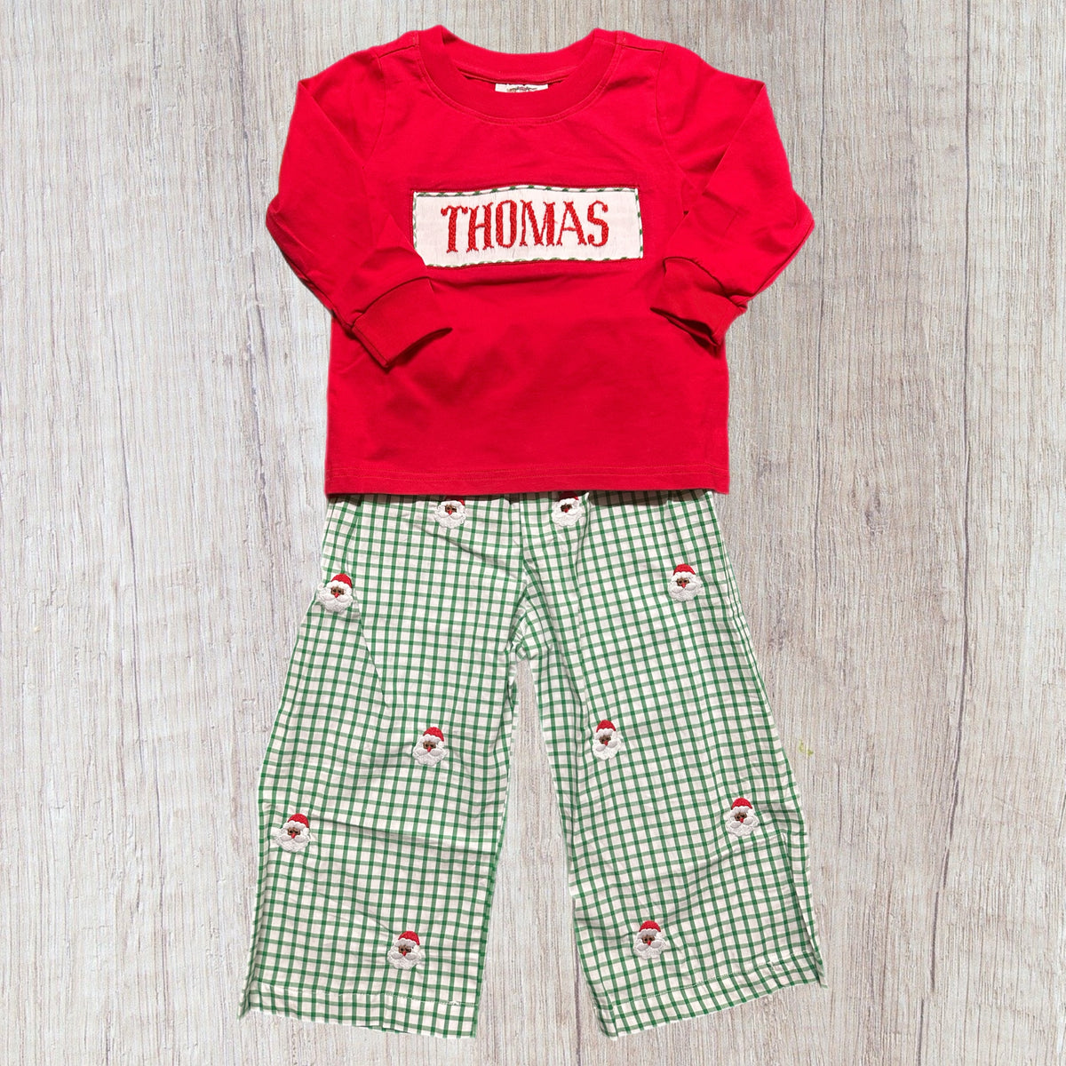 2T “Thomas” Santa Name Smock (RTS)