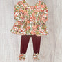 Shaela’s Floral Legging Set - Burgundy (RTS)