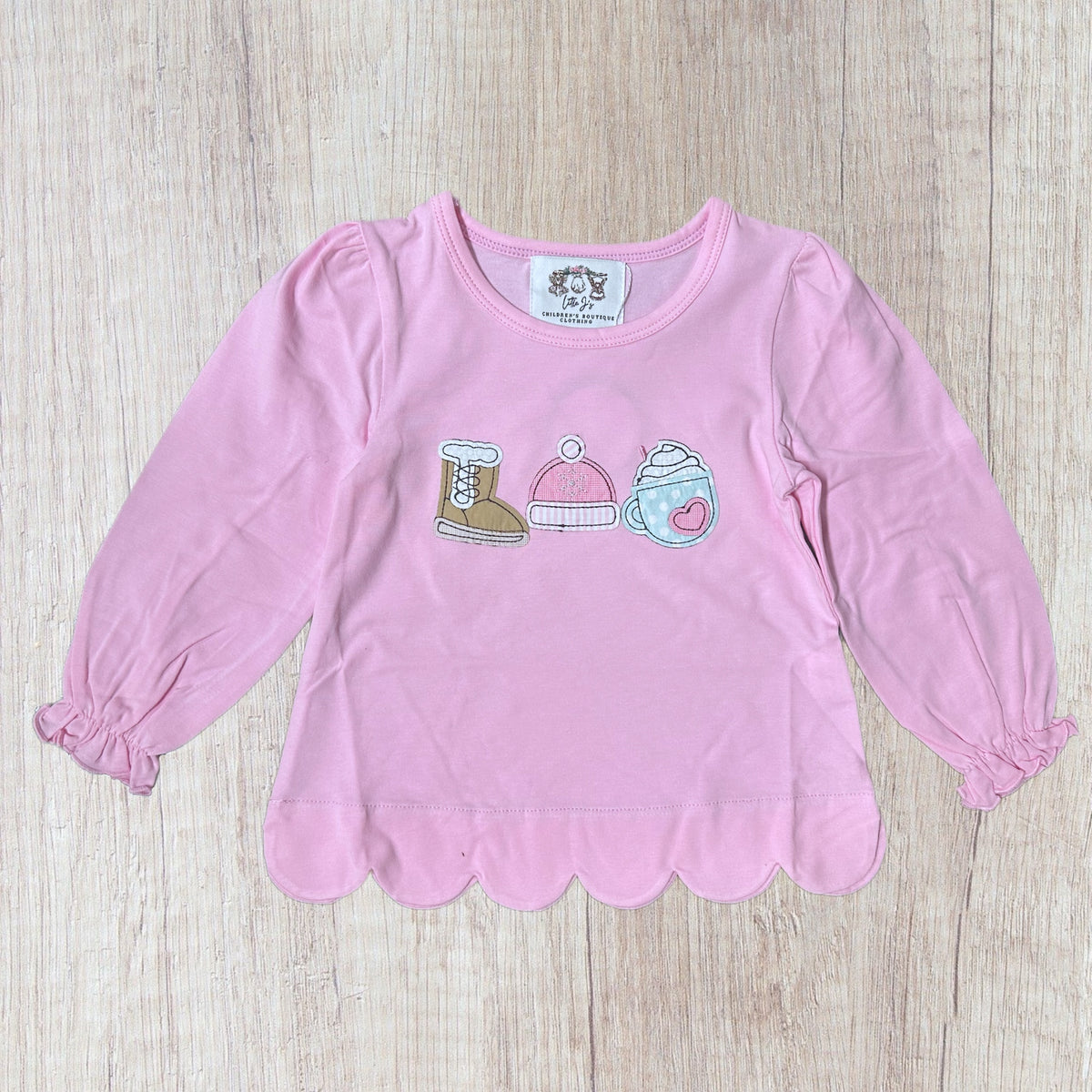 Girls Winter Tees - Boot/Hat/Hot Chocolate (RTS)