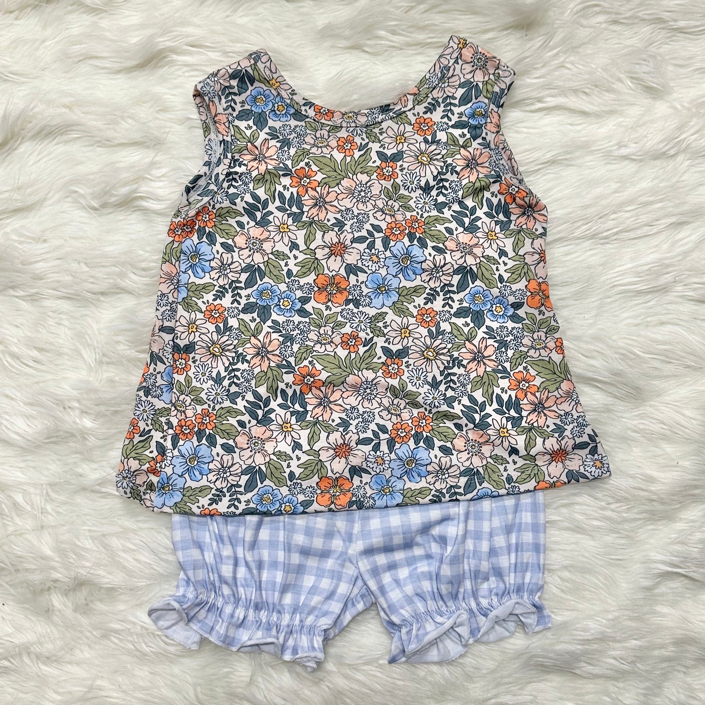 Floral and Blue Gingham (RTS)