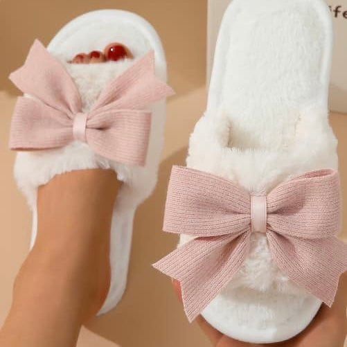 Pink Bow Slippers (RTS)
