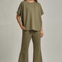 Plus Size Poncho Top/Bell Bottom Set - Olive (RTS)