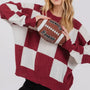 Crimson & White Checkered Long Sleeve (RTS)