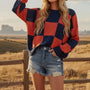 Orange & Blue Checkered Long Sleeve (RTS)
