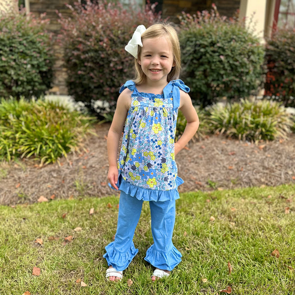 Blue Floral - Pant Set (RTS)