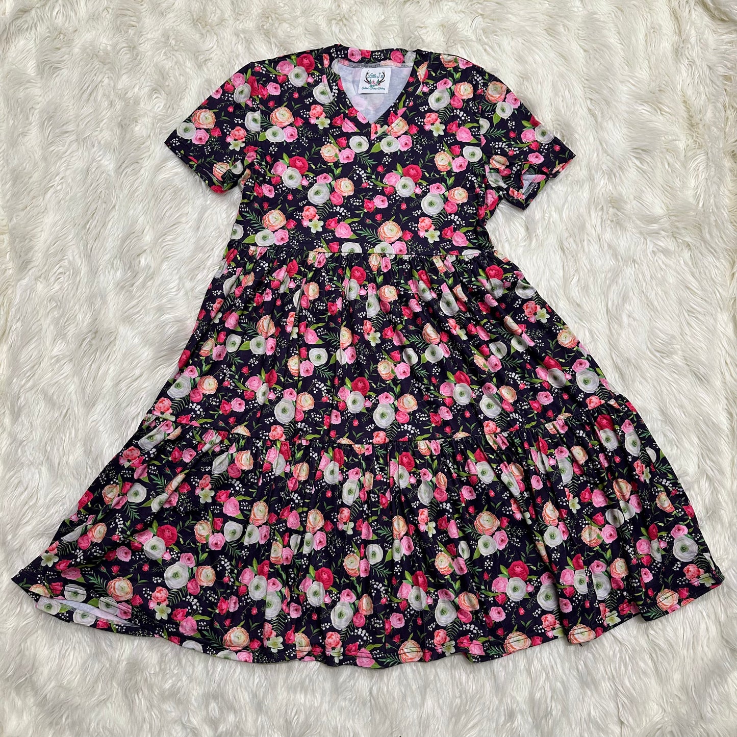 Pretty In Pink Floral Mom Dress (RTS)