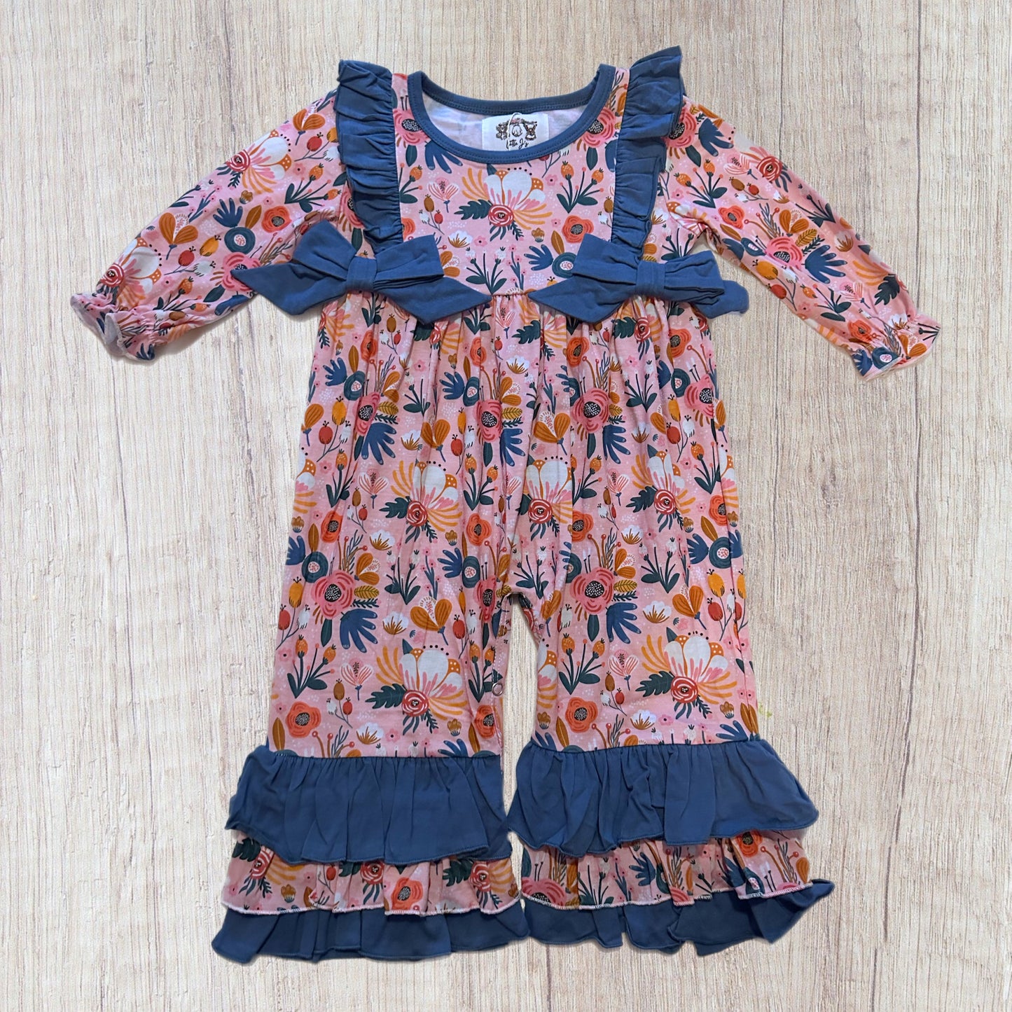 Penelope’s Winter Floral Collection Girl Romper (RTS)
