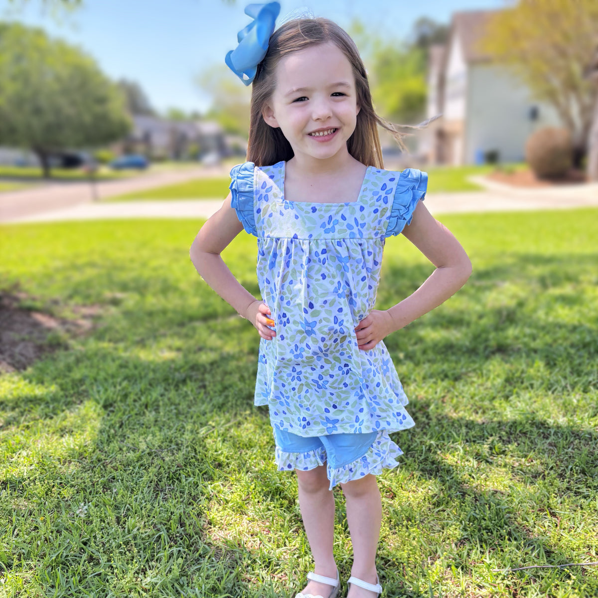Bitty Blue Floral Sets - Girls (RTS)