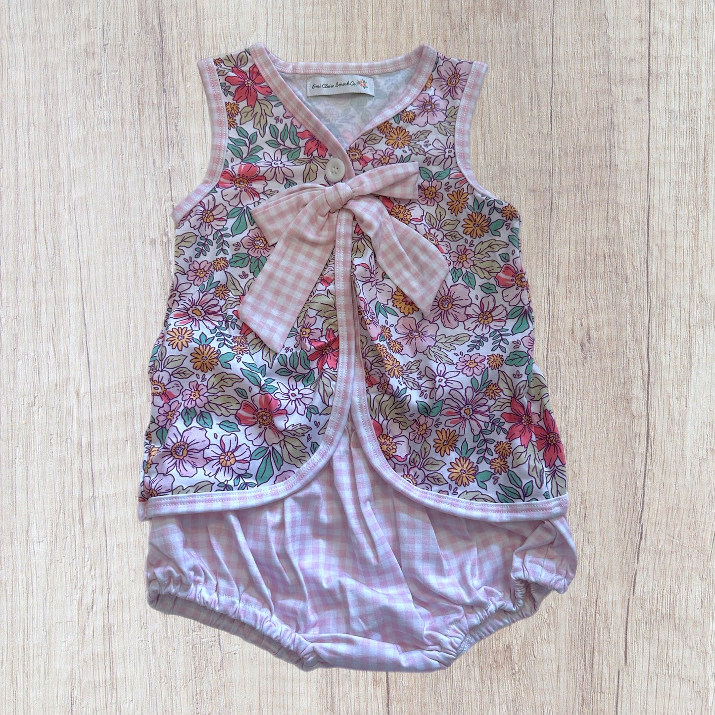 Spring Floral And Gingham Bloomer Set (RTS)