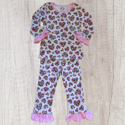 Pink & Gold Leopard Hearts Loungewear Set (RTS)
