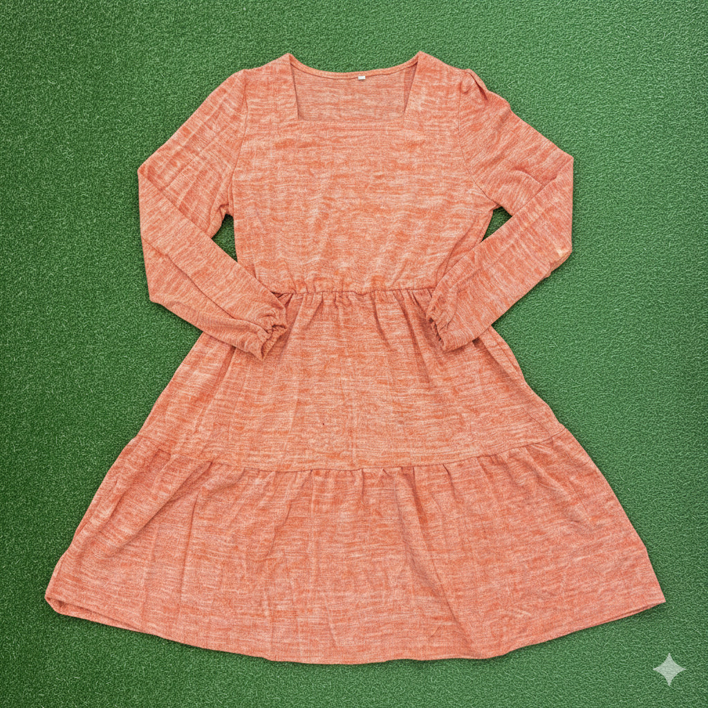 Mom Sweater Dress - Orange (RTS)