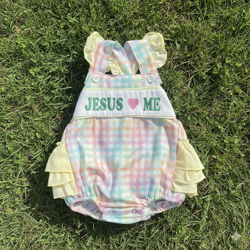 Plaid Jesus Loves Me Bubble (RTS)