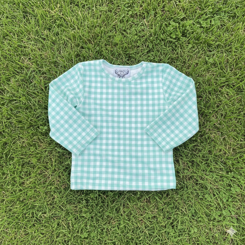 Mint Gingham Rashguard (RTS)