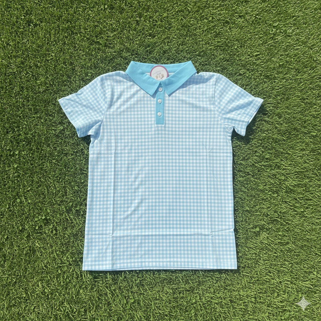 Blue Gingham Polo (RTS)