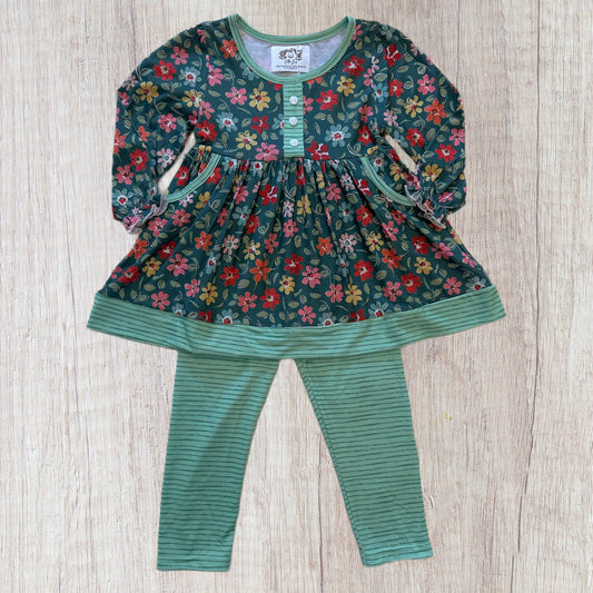 Darcy’s Dainty Floral & Stripes Girl Pant Set (RTS)