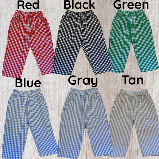 Boys Gingham Pants Collection (RTS)