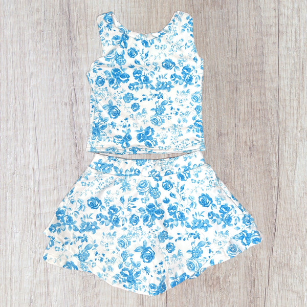 Active Skort Set - Blue Floral (RTS)