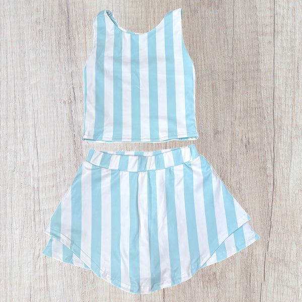 Active Skort Set - Blue Stripes (RTS)