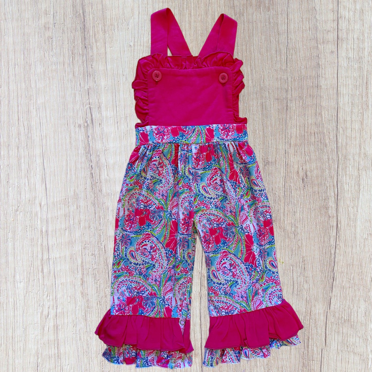 Pink Paisley and Floral Romper (RTS)