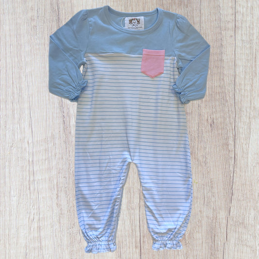 Simple Girl Romper - Blue (RTS)