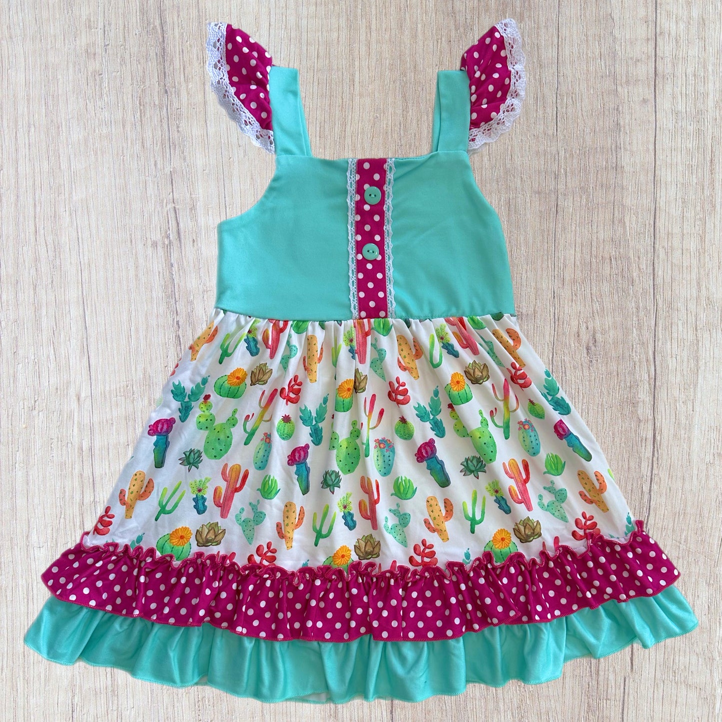 4T Cute Cactus Dress (RTS)