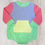 Retro Color Block Sweater Bubble - Girl (RTS)