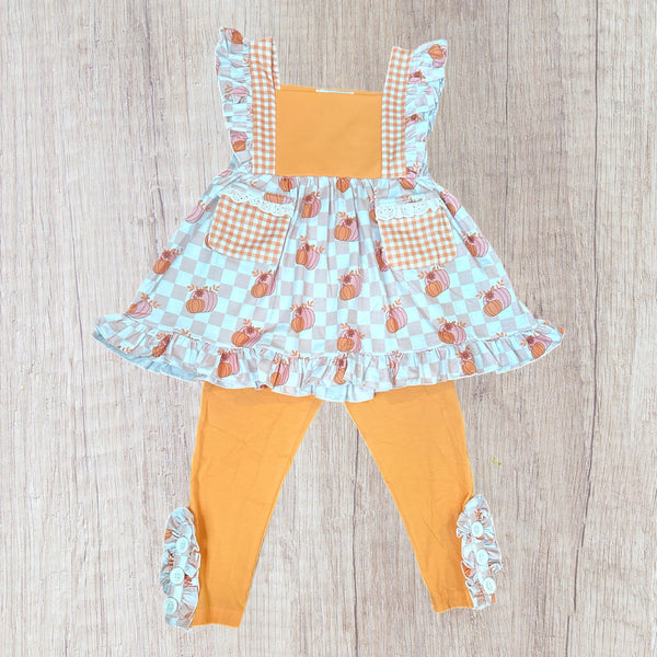 Floral Pumpkin Monogram Collection - Pant Set (RTS)