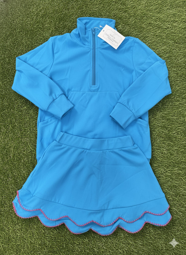 Scalloped Athletic Set - Blue (RTS)