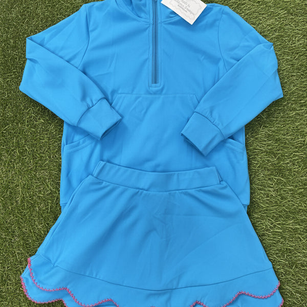 Scalloped Athletic Set - Blue (RTS)