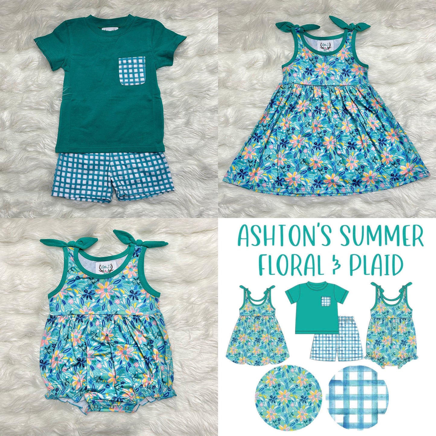 3T Ashton’s Summer Floral & Plaid Dress (RTS)
