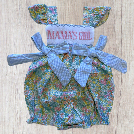 12M Mama’s Girl Floral And Bows Bubble (RTS)