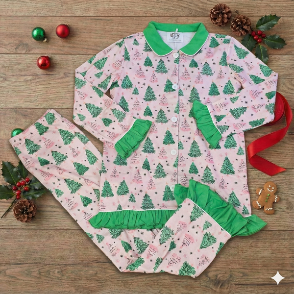 Pretty In Pink Christmas Lounge - Pant Set (RTS)