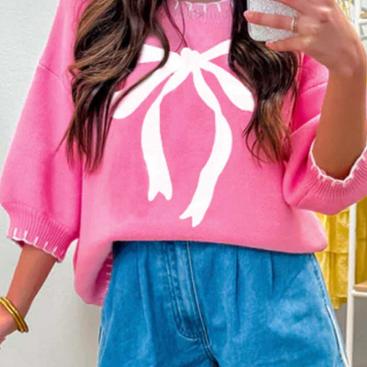 Pink Bow Sweater (RTS)