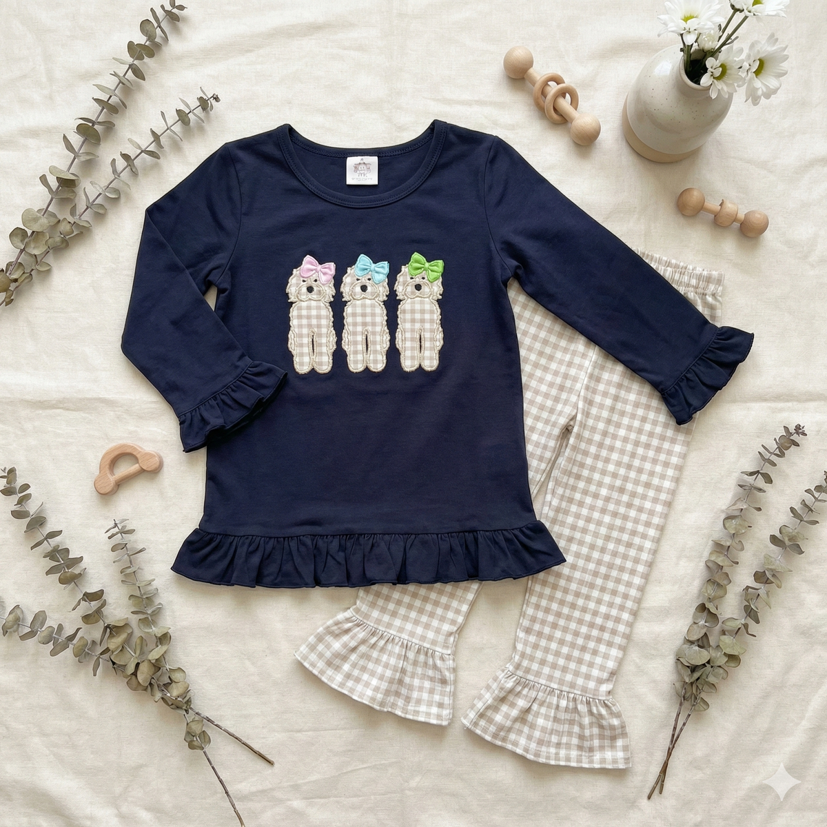 Dapper Doodle Pants Set - Girl (RTS)