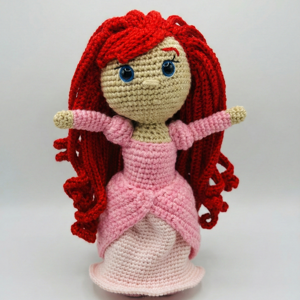 Handmade Princess Knit Doll - Ariel (RTS)