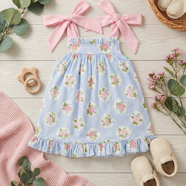 Blue Floral Dress (RTS)