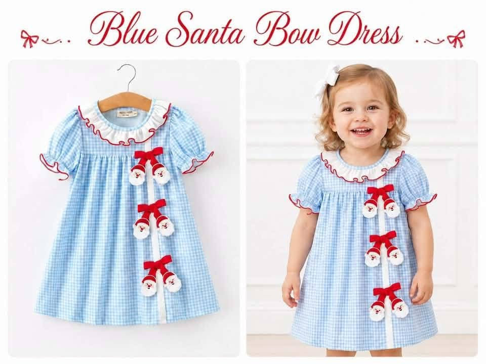 PO31 2026 Flash: Blue Santa Bow Dress (ETA SEPT)