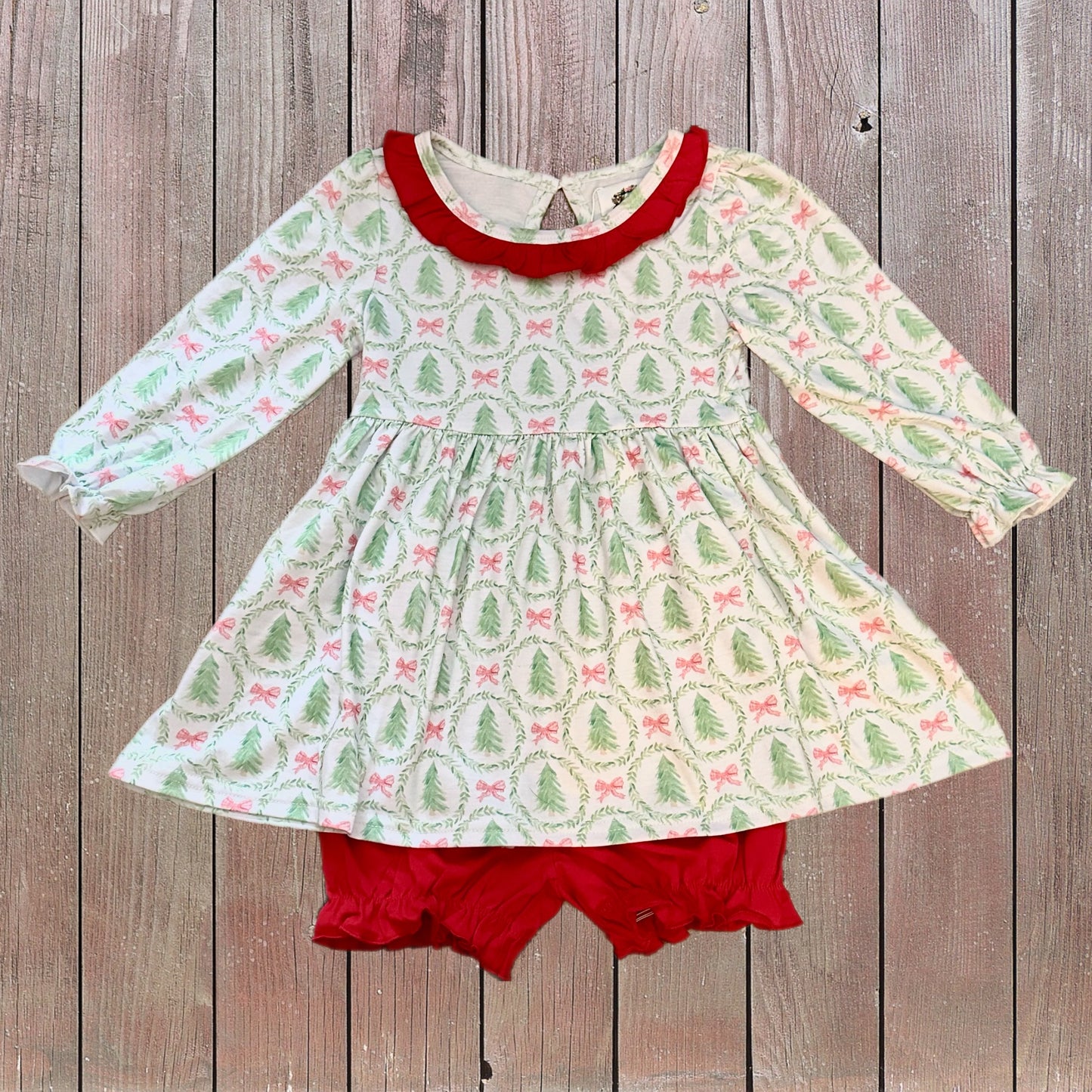 Dainty Christmas Tree Collection Bloomer Short Set (RTS)