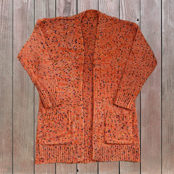 Medium Spotted Orange Cardigan For Mom (RTS)