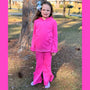 Ruffle Hooded Jogger Sets- Hot Pink (RTS)